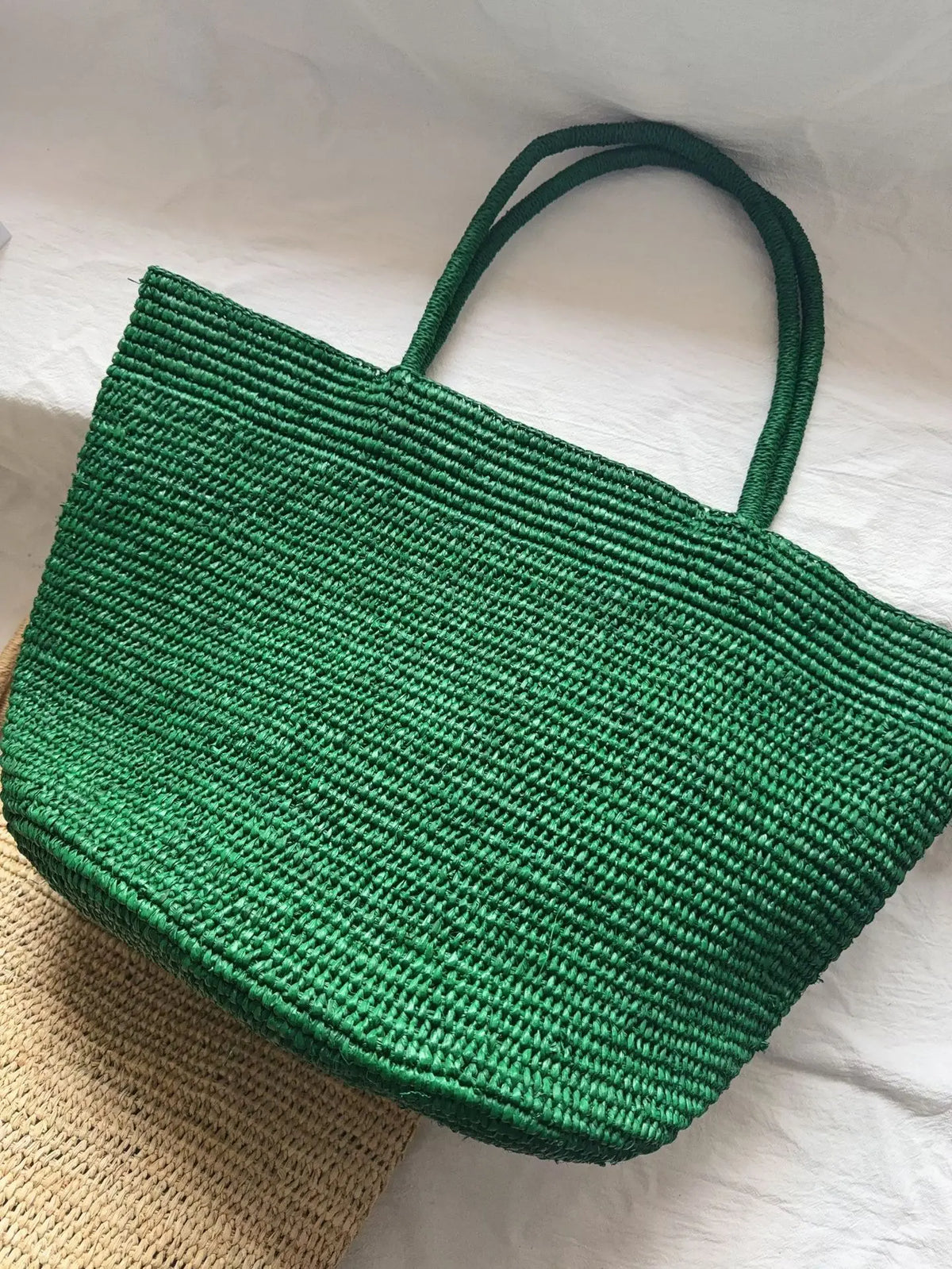 Woven Round-Bottom Tote Bag