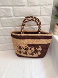Patterned Woven Basket Tote