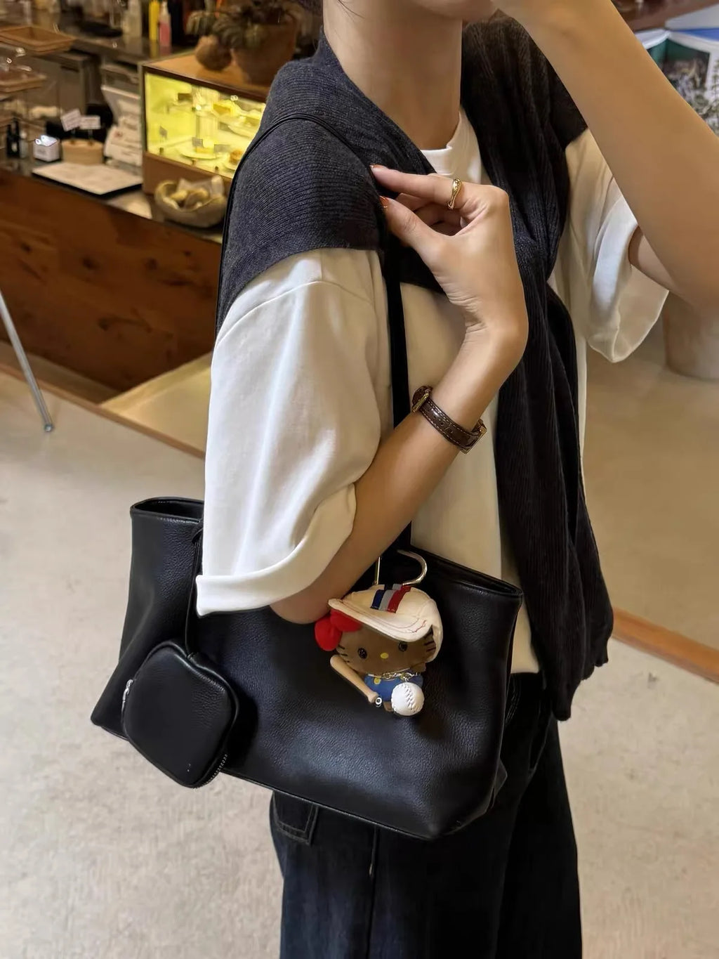 Curved Shoulder Tote Bag
