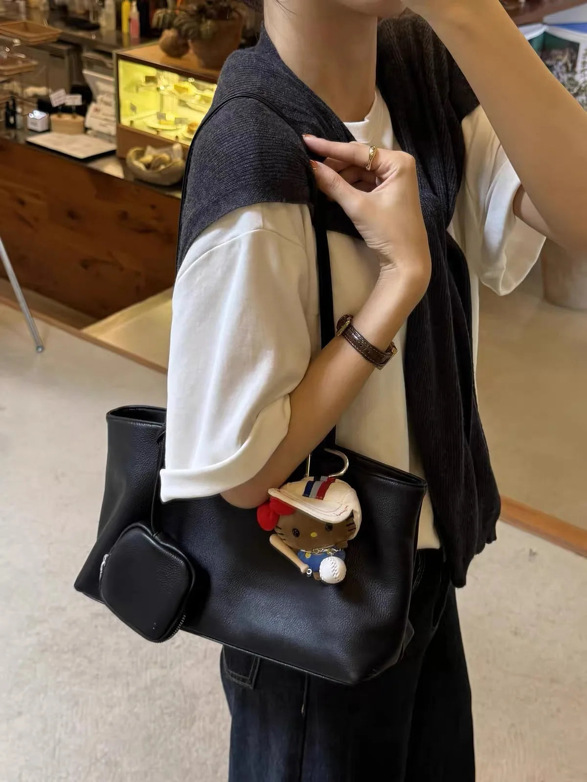 Curved Shoulder Tote Bag