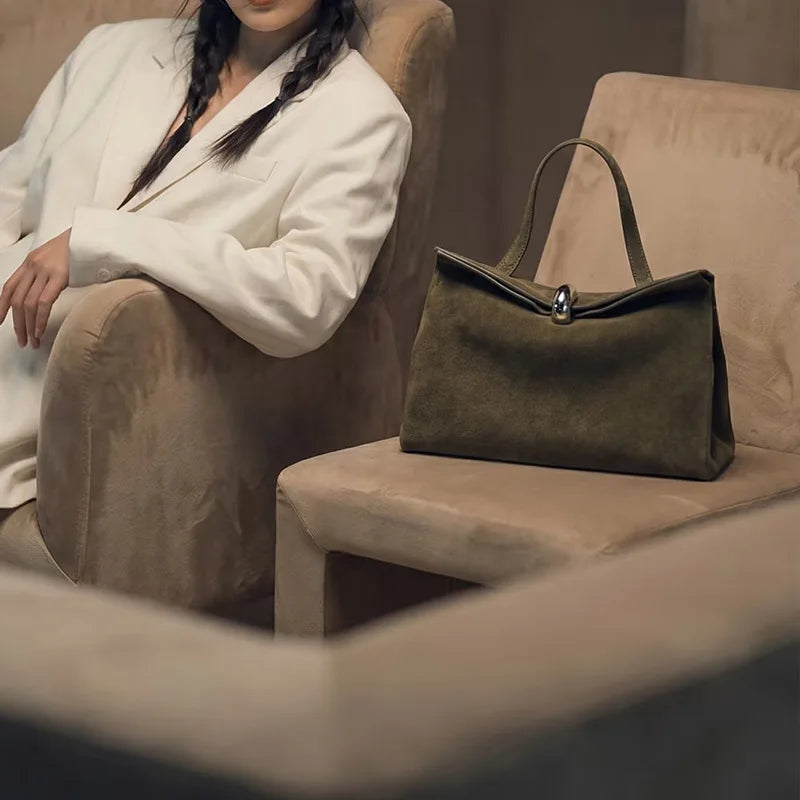 Clasp Top-Handle Bag
