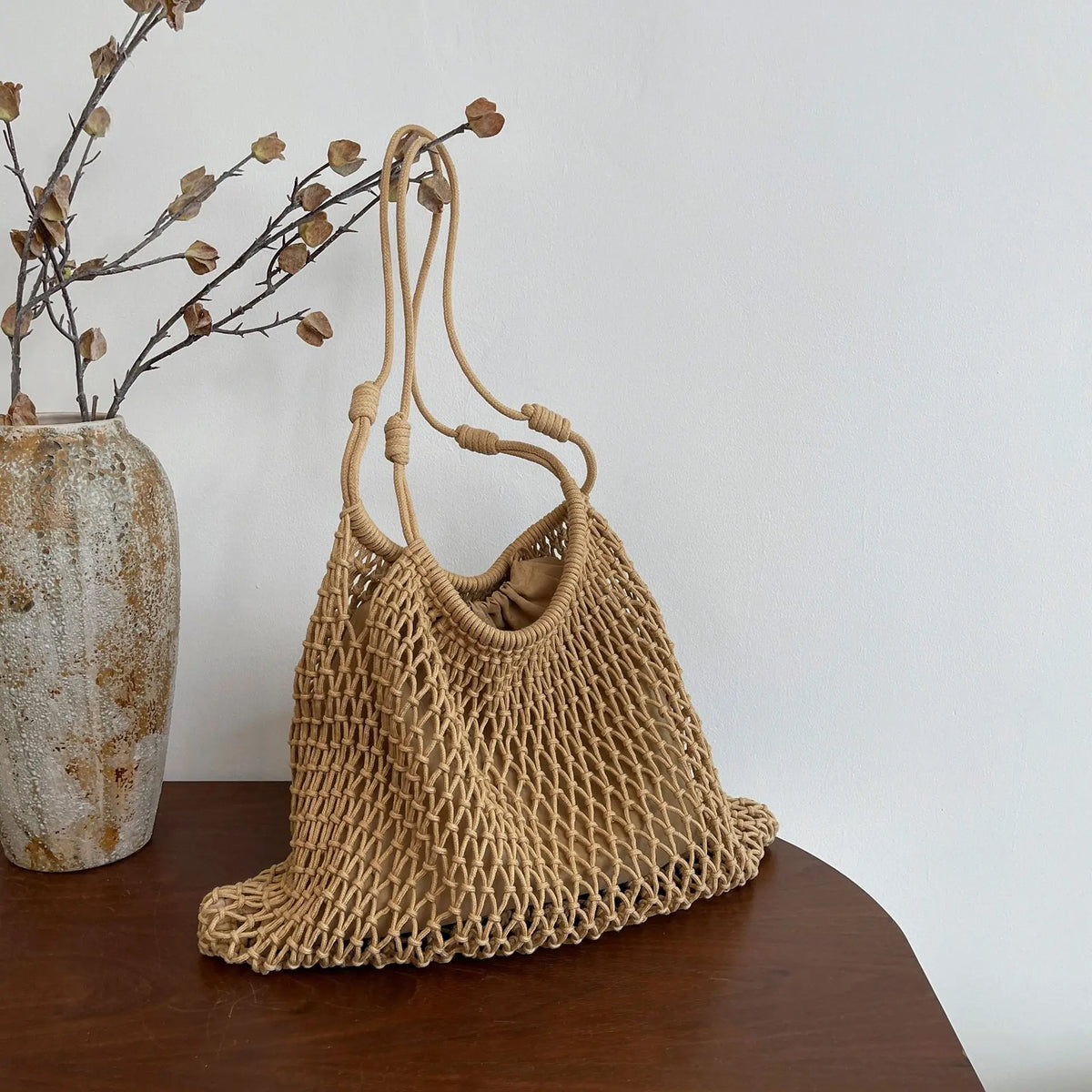 Open-Weave Shoulder Bag