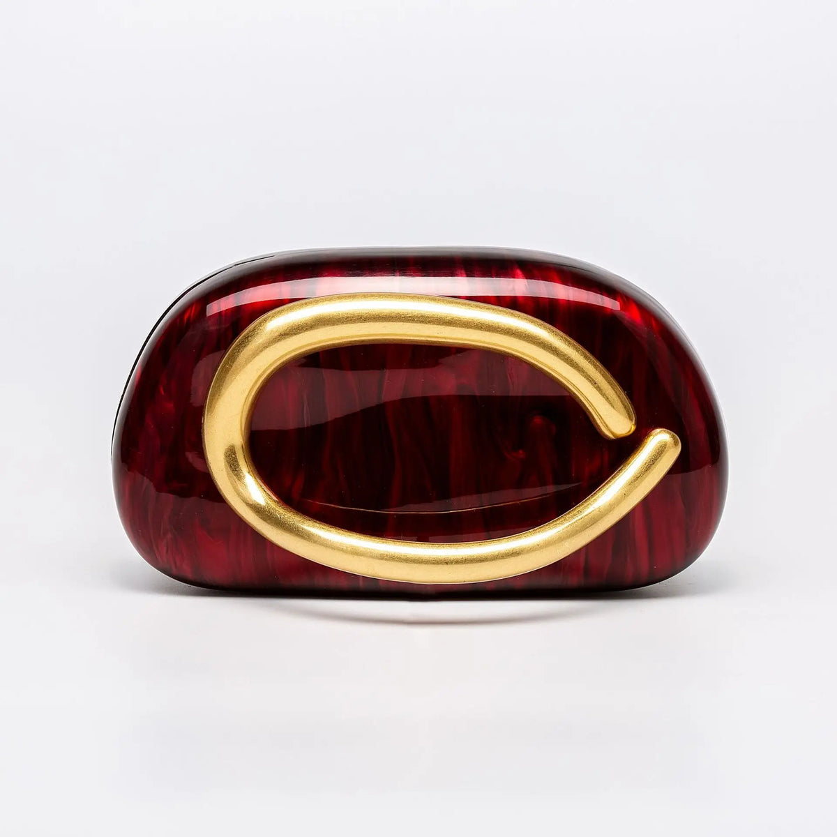 Oval-Accent Evening Clutch