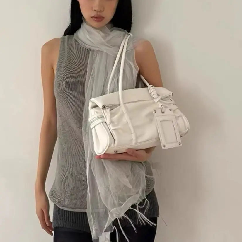 Ruched Pocket Shoulder Bag