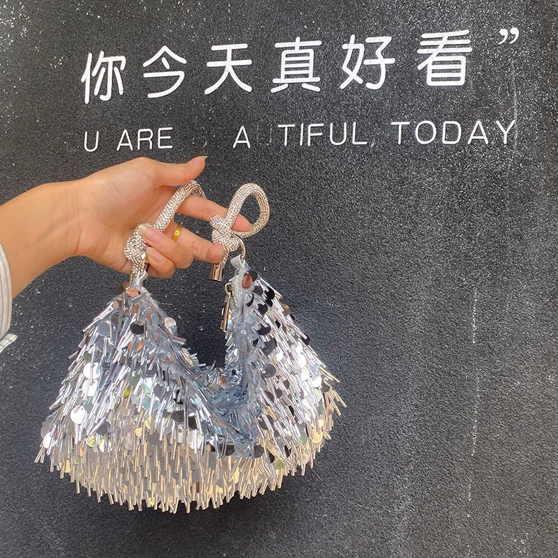Sequin Fringe Shoulder Bag