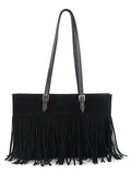 Fringed Shoulder Tote Bag