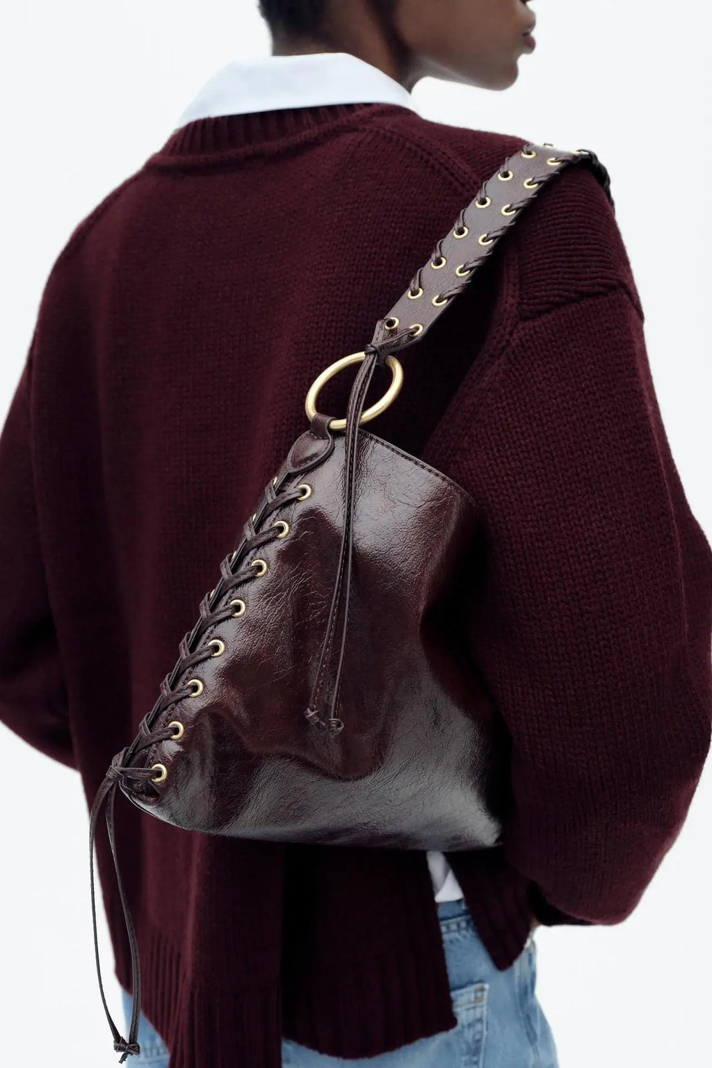 Braided-Strap Hobo Bag