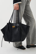 Belted Trapeze Tote Bag