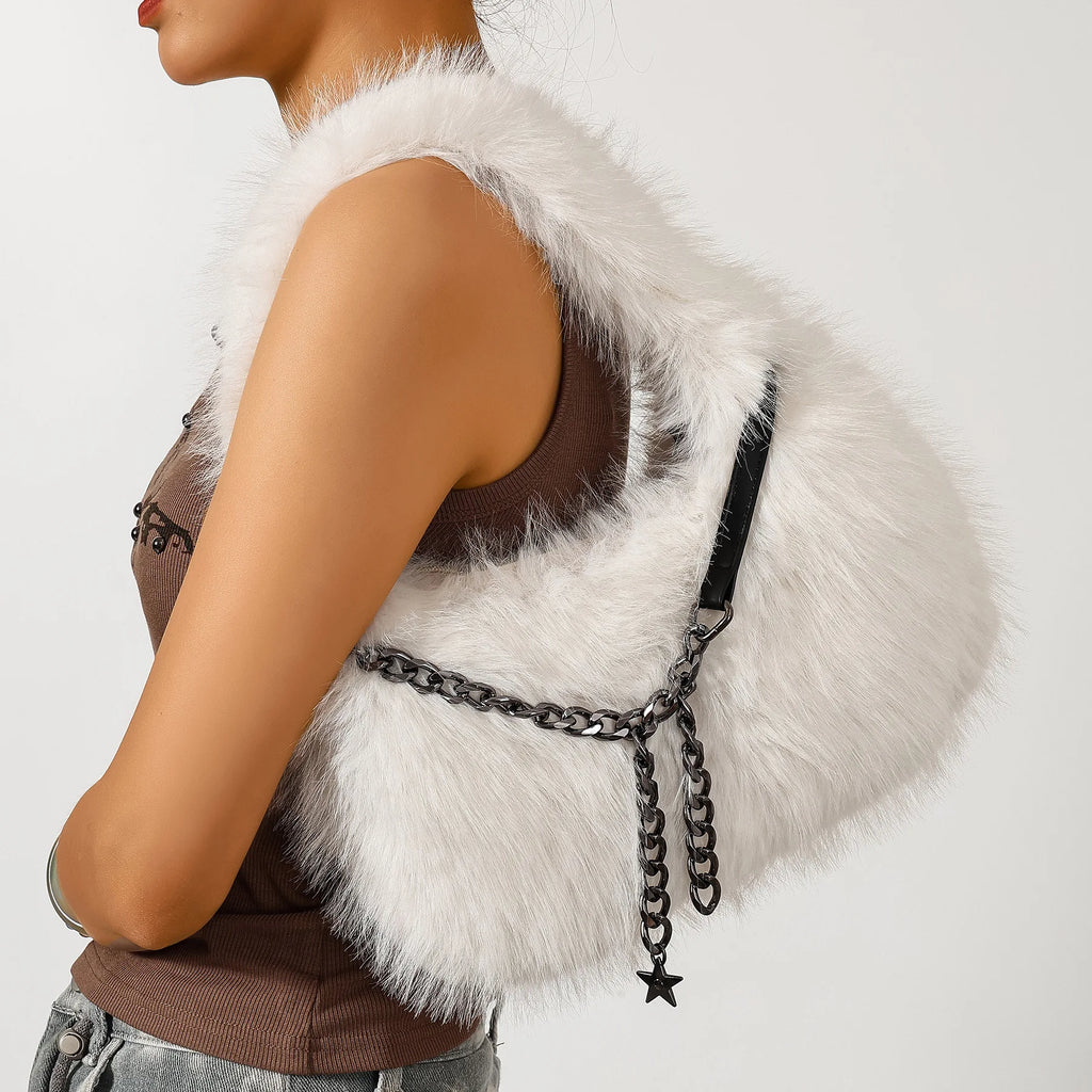 Plush Crescent Shoulder Bag