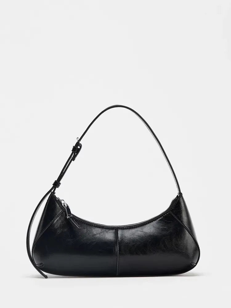 Glossy Crescent Shoulder Bag