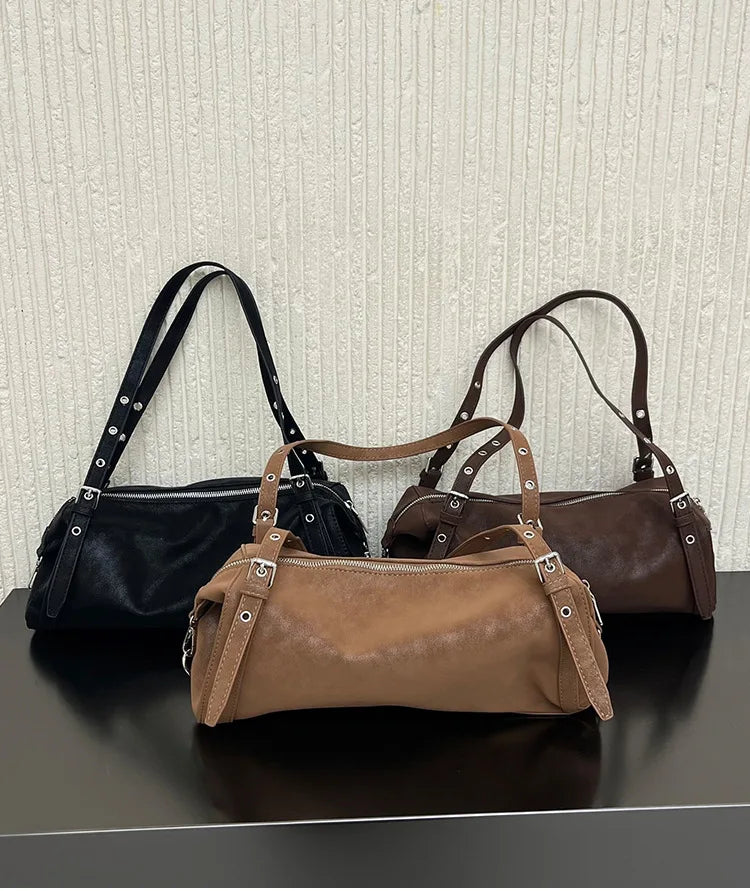 Grommet-Strap Shoulder Bag