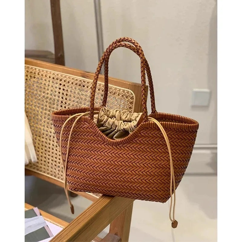 Woven Trapeze Tote Bag