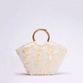 Floral Sequin Round-Handle Tote