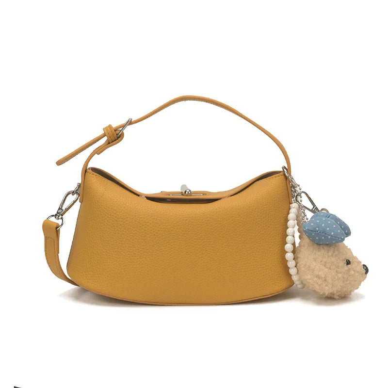 Curved Zip Shoulder Bag