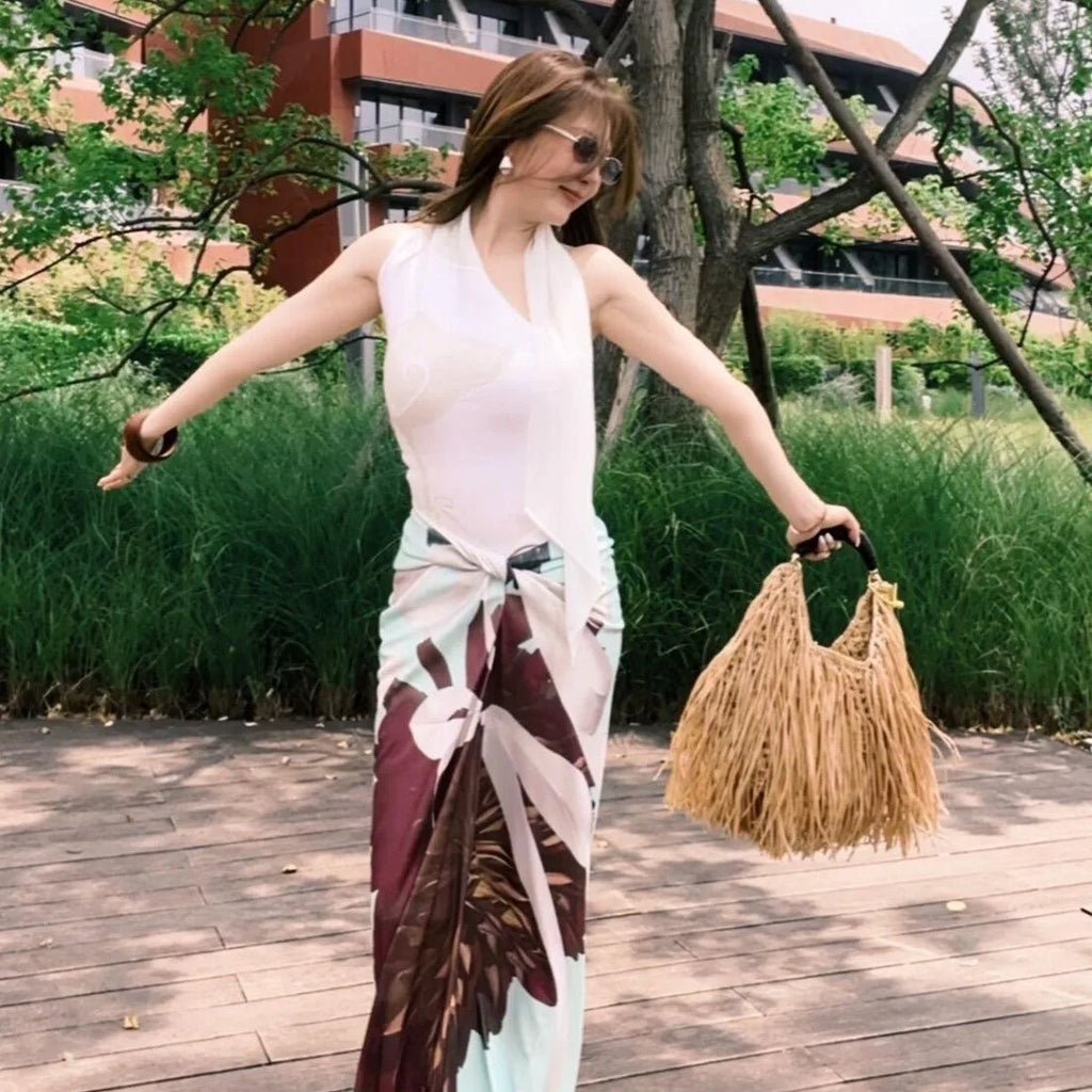 Fringed Woven Shoulder Bag