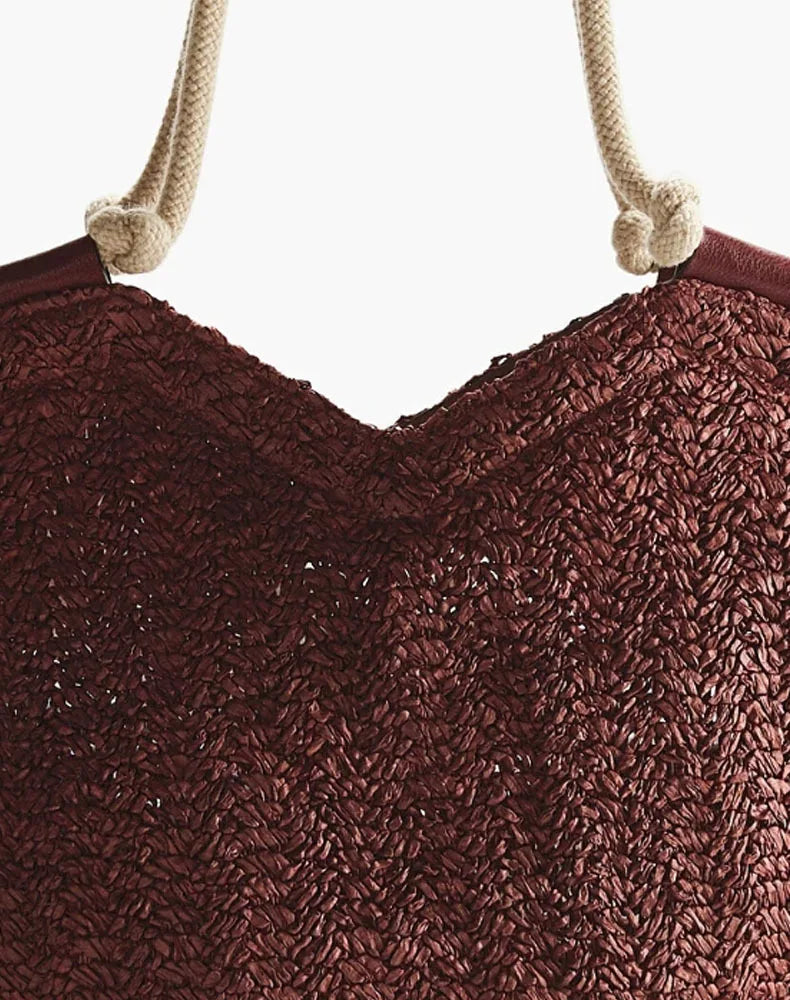 Woven Fan-Shaped Shoulder Bag