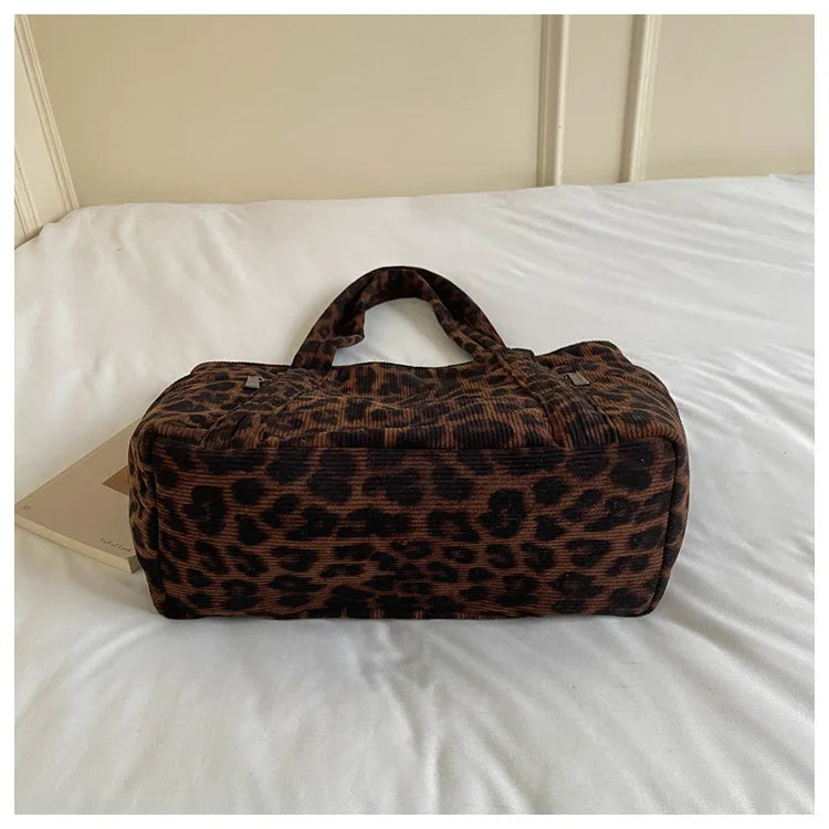 Leopard-Print Pocket Tote Bag