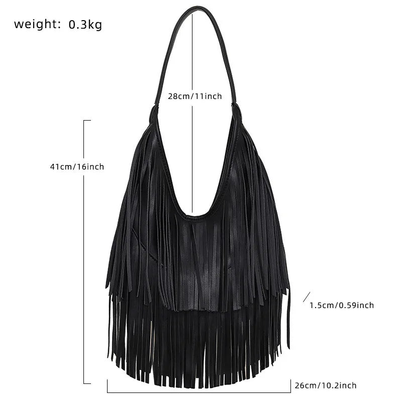 Long-Fringe Shoulder Bag