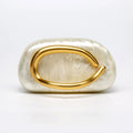 Oval-Accent Evening Clutch