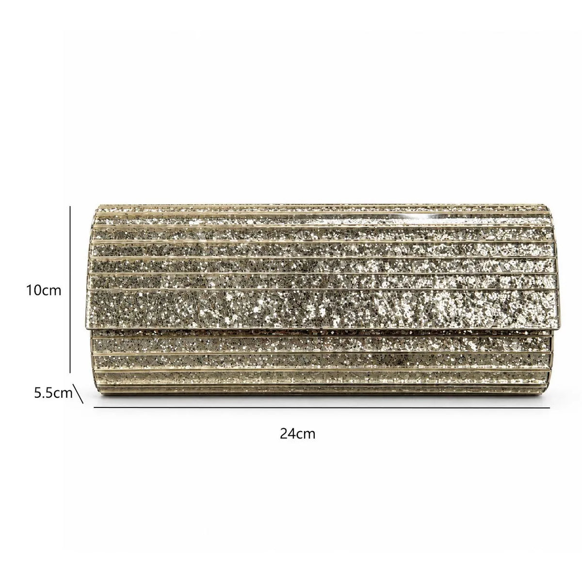 Glitter Striped Box Clutch
