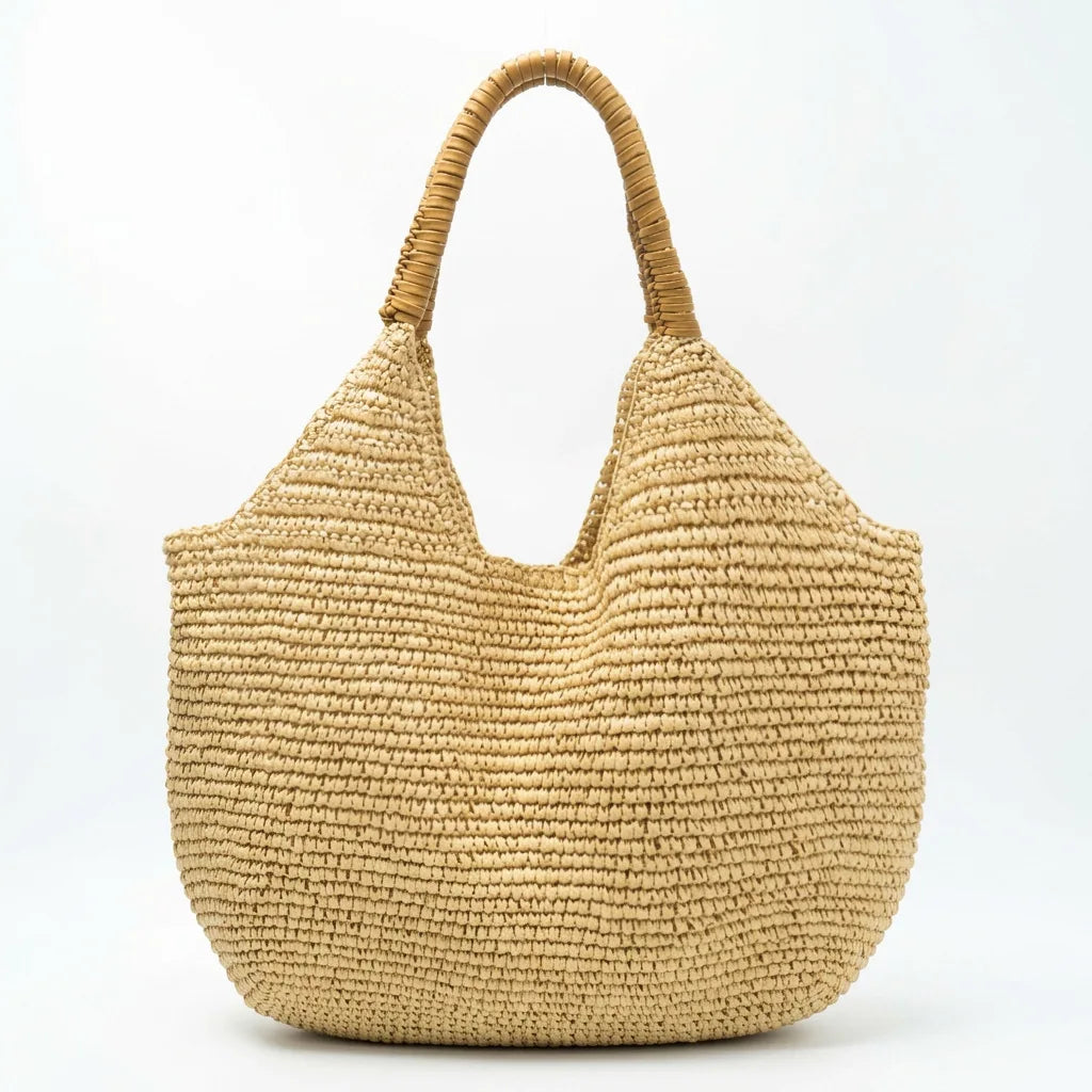 Rounded Woven Hobo Bag