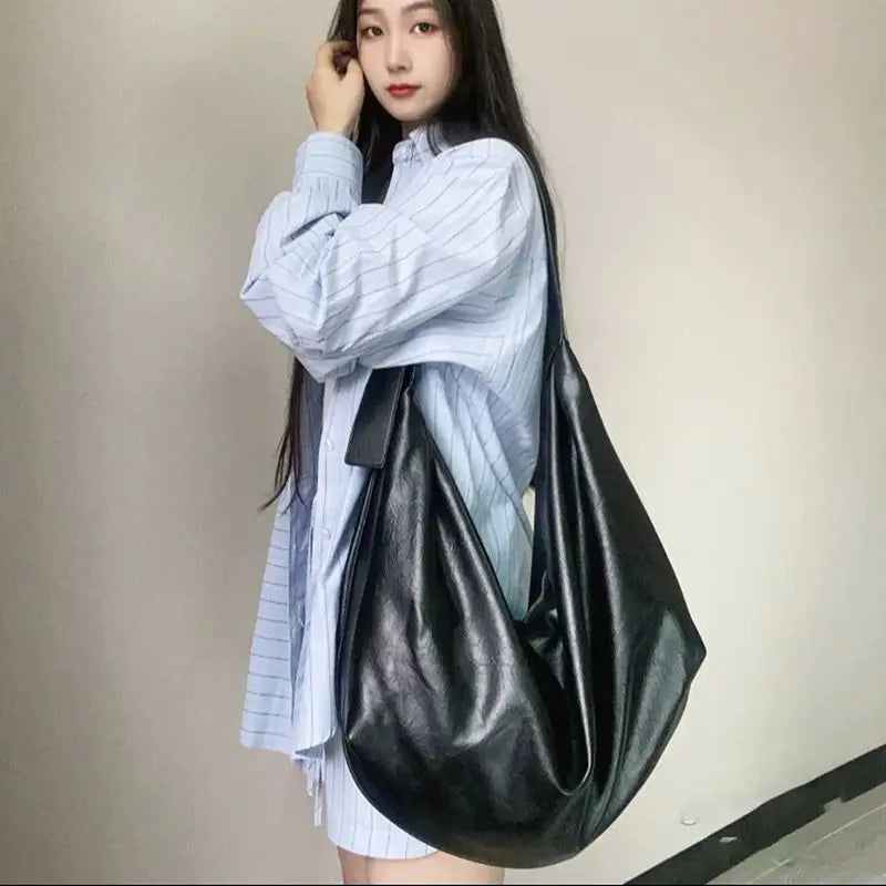 Draped Shoulder Tote Bag
