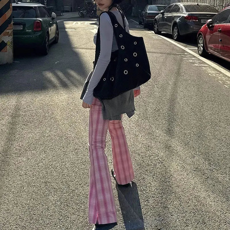 Eyelet Shoulder Tote Bag