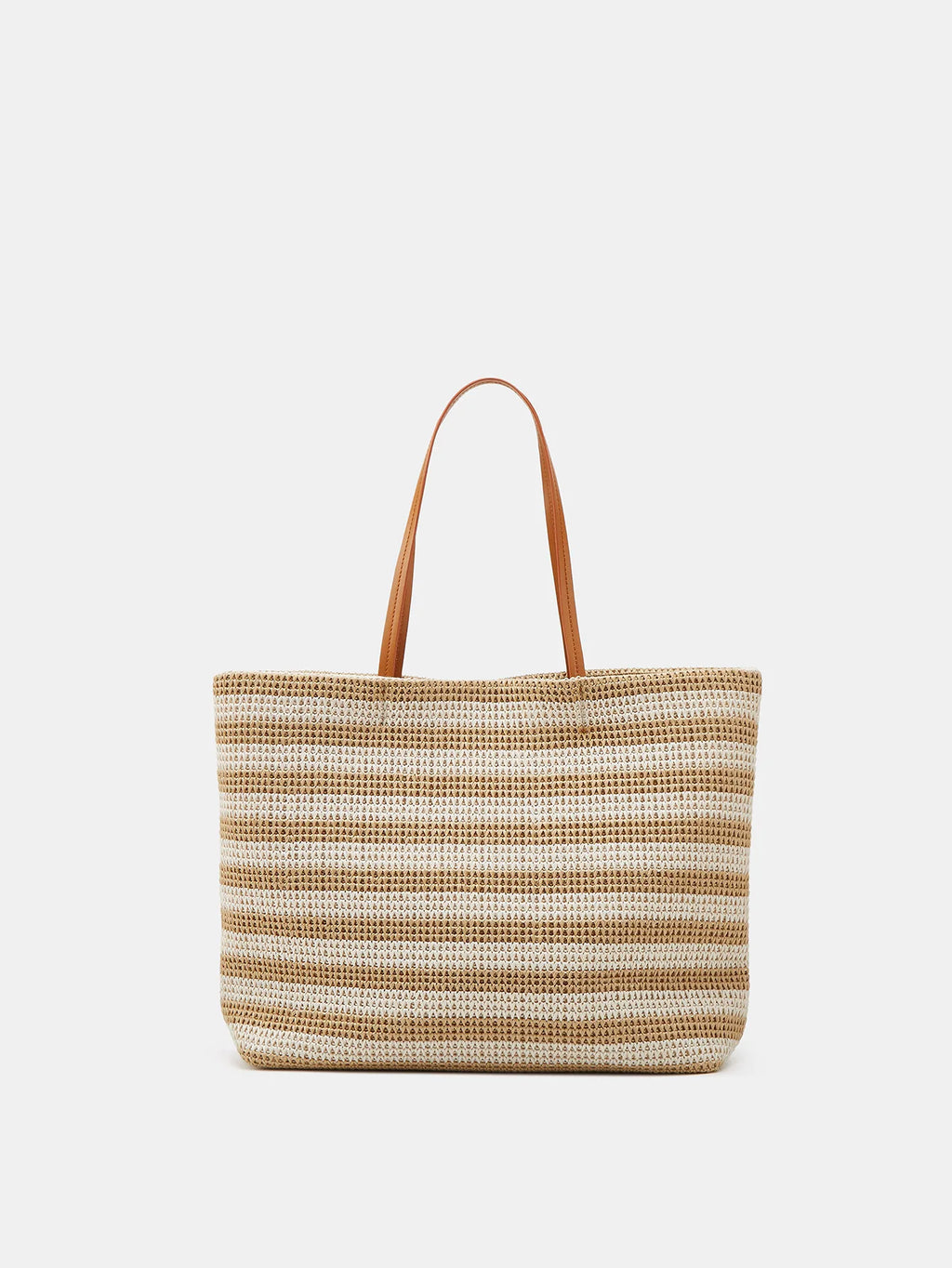 Striped Woven Tote Bag