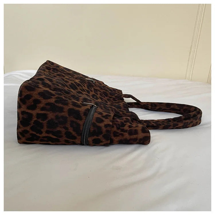 Leopard-Print Pocket Tote Bag