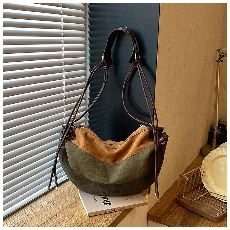 Color-Block Hobo Shoulder Bag