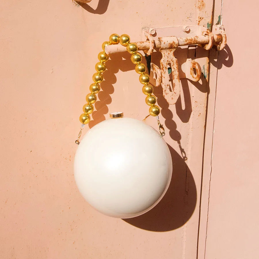 Round Beaded Evening Clutch