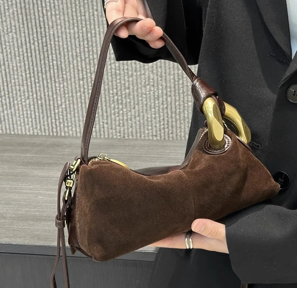 Ring-Handle Shoulder Bag