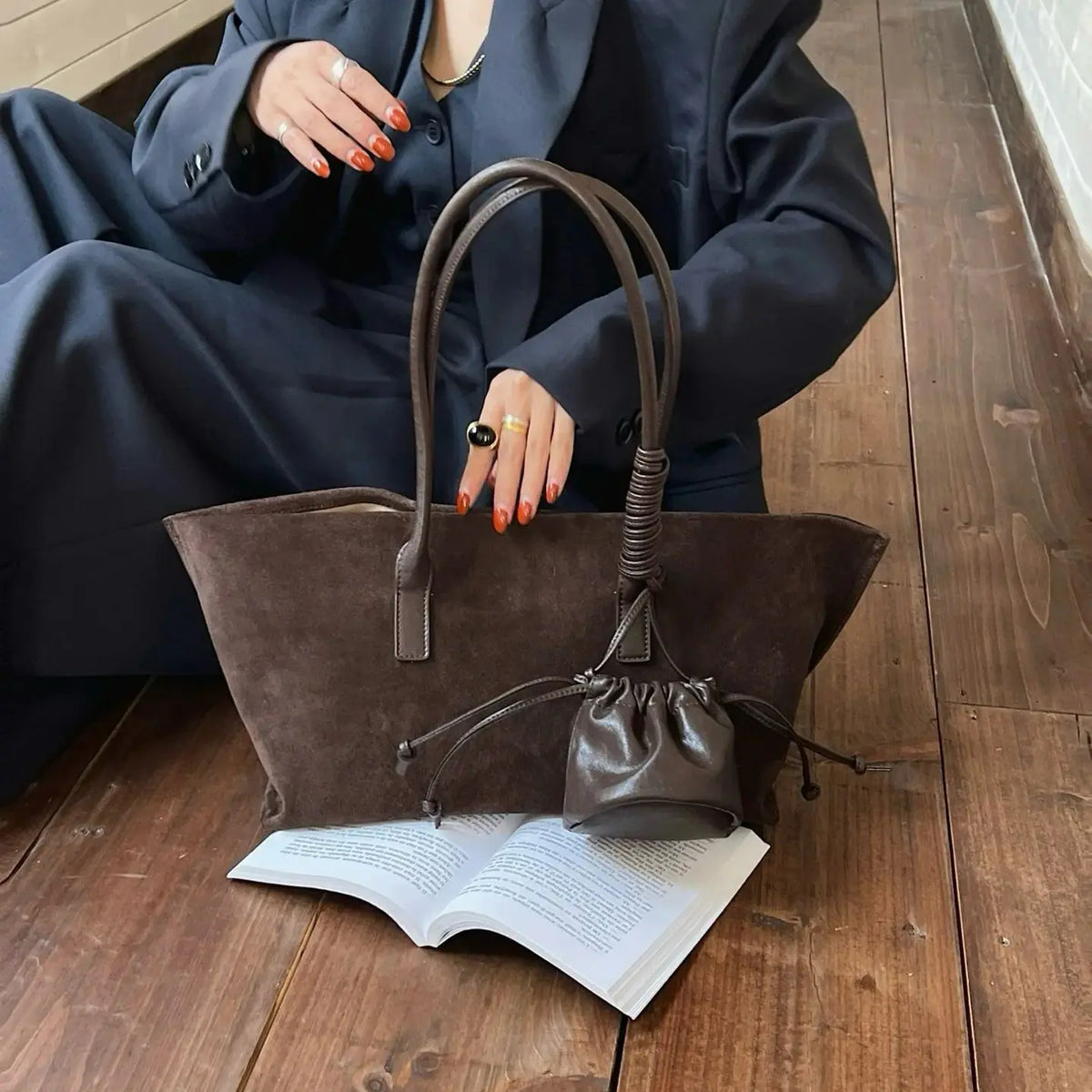 Winged Shoulder Tote Bag