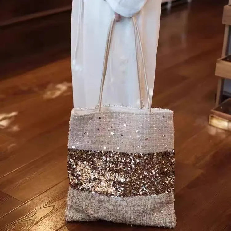 Sequin Fringe Tote Bag