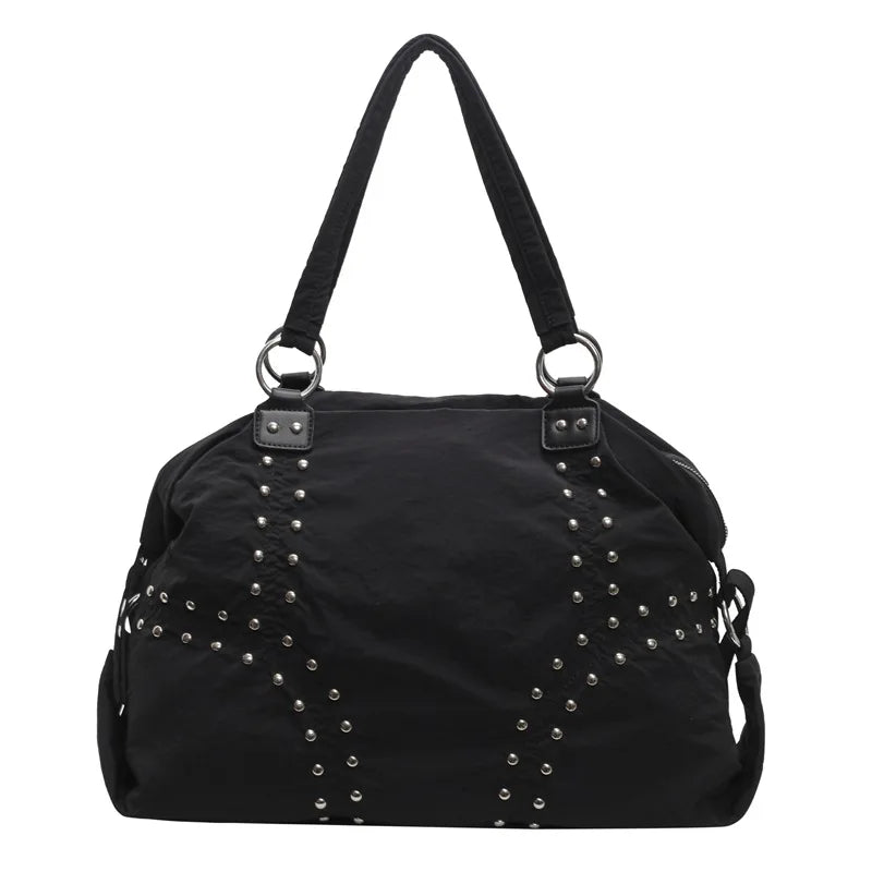 Studded Shoulder Tote Bag