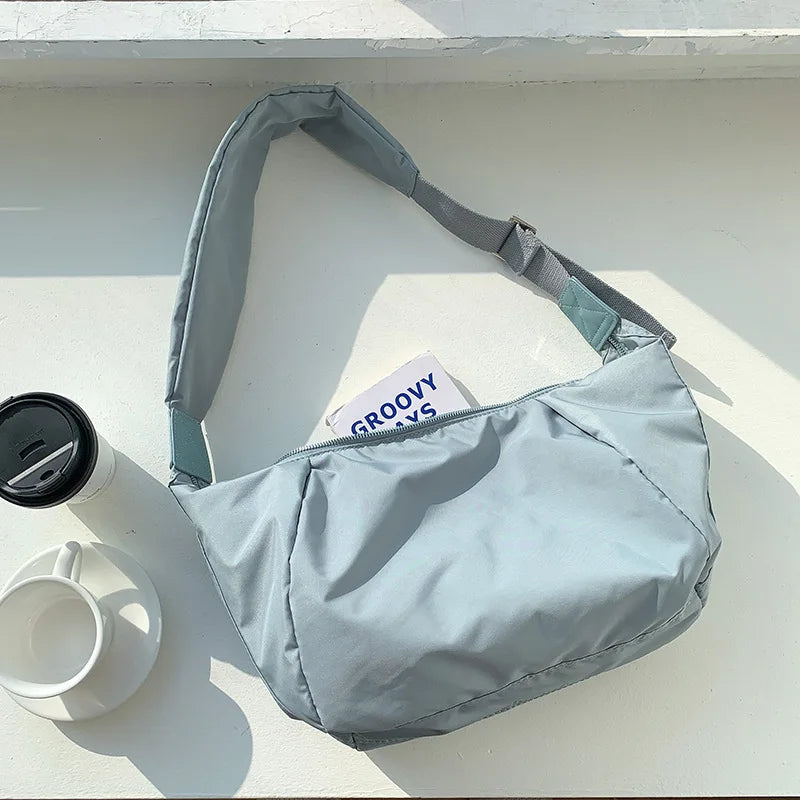 Ruched Crescent Shoulder Bag
