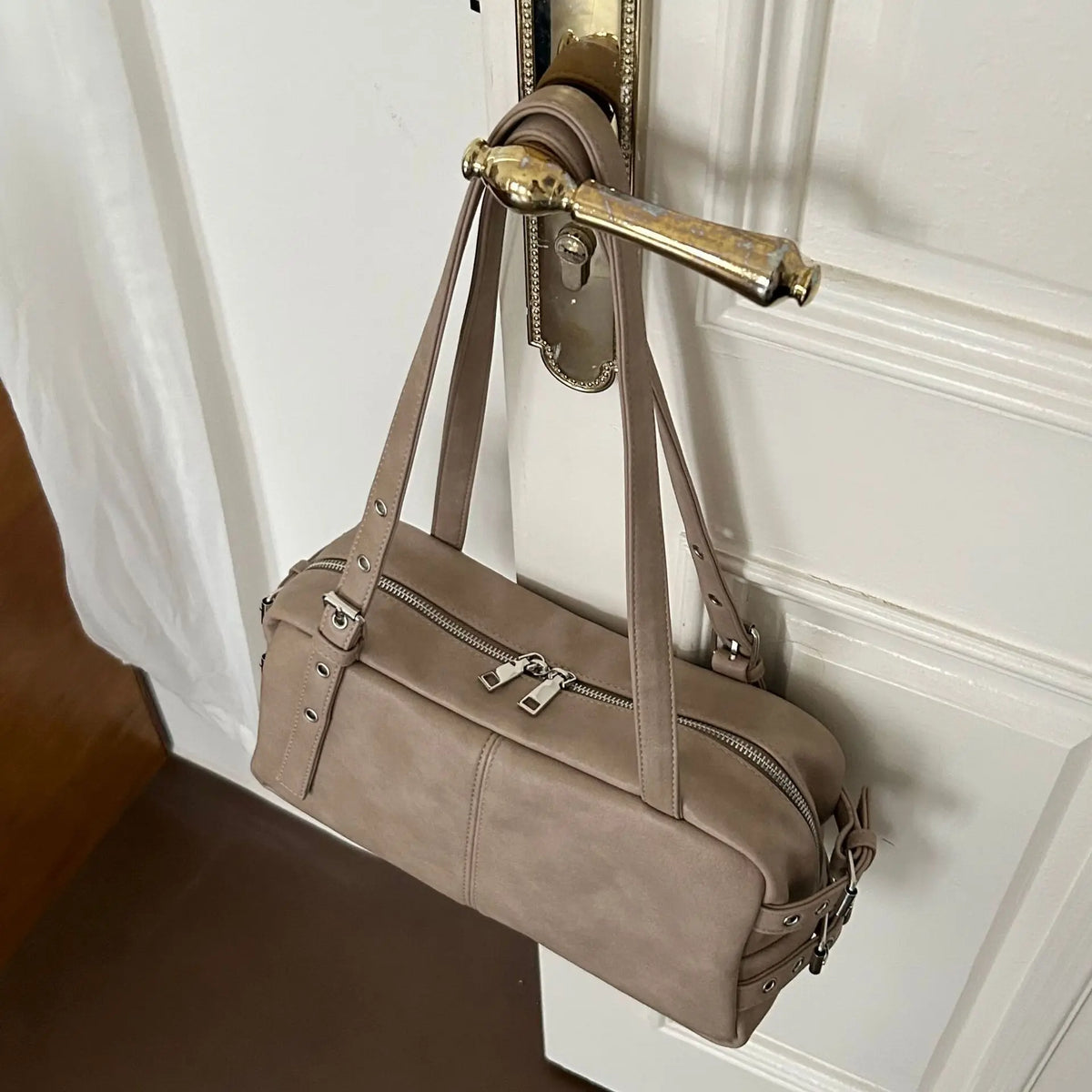 Structured Boston Shoulder Bag