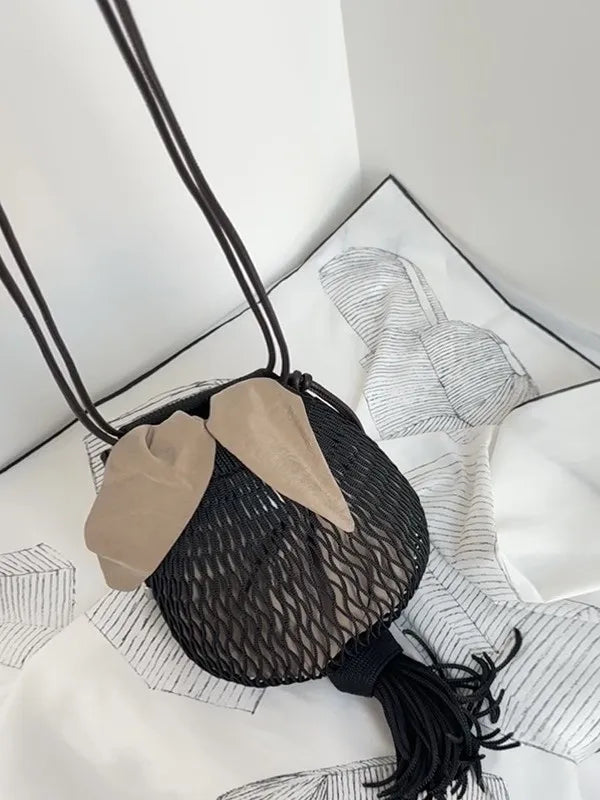 Mesh Tassel Crossbody Bag