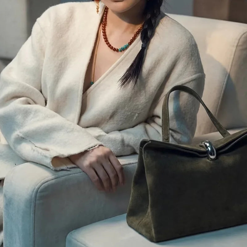 Clasp Top-Handle Bag