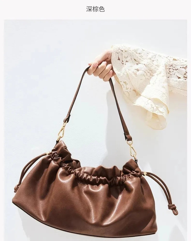 Drawstring Slouchy Shoulder Bag