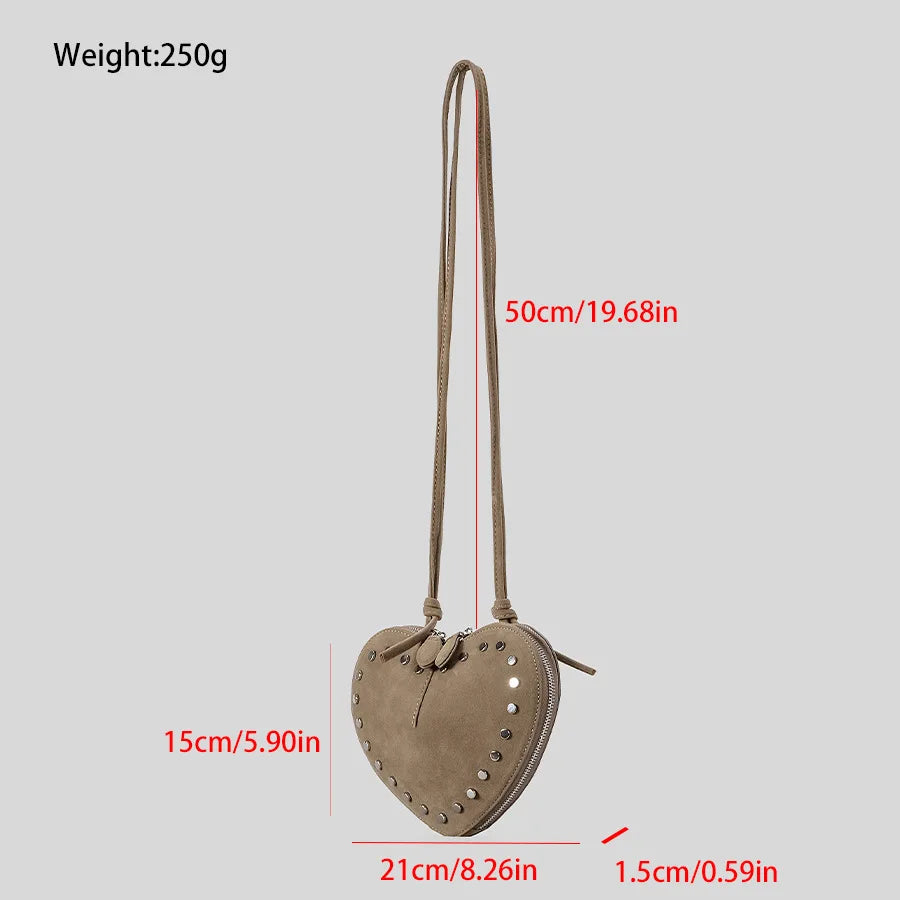 Studded Heart Crossbody Bag