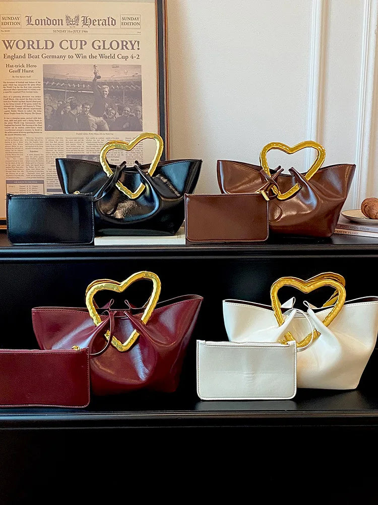 Sculpted-Handle Top-Handle Bag