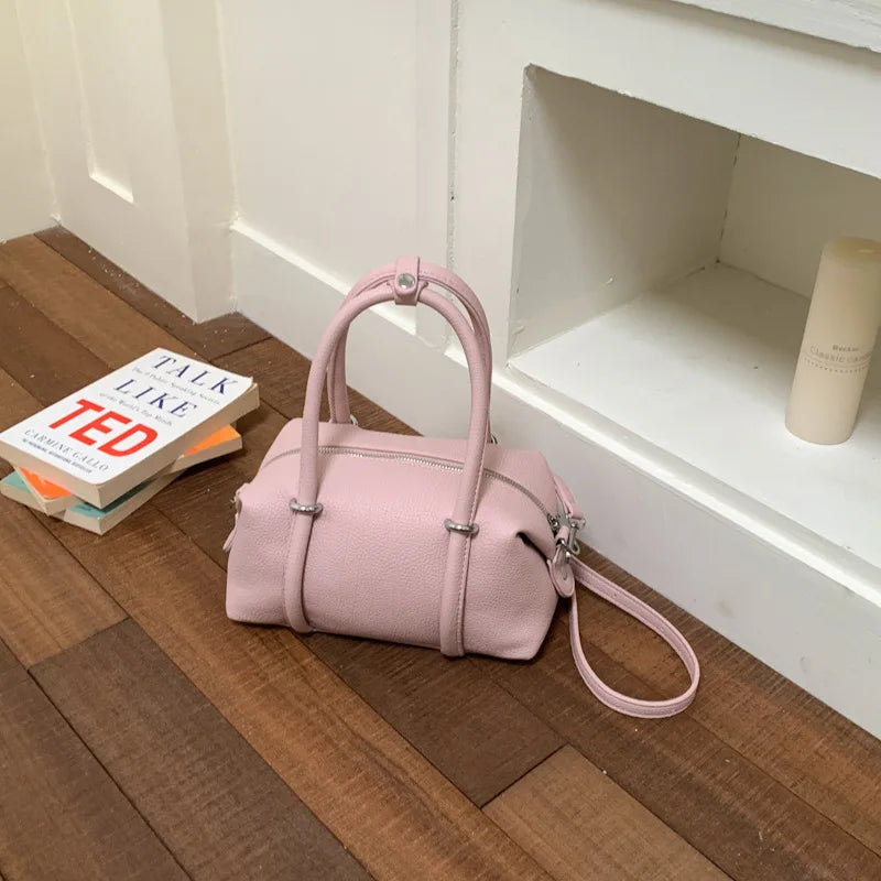 Textured Bowling Handbag