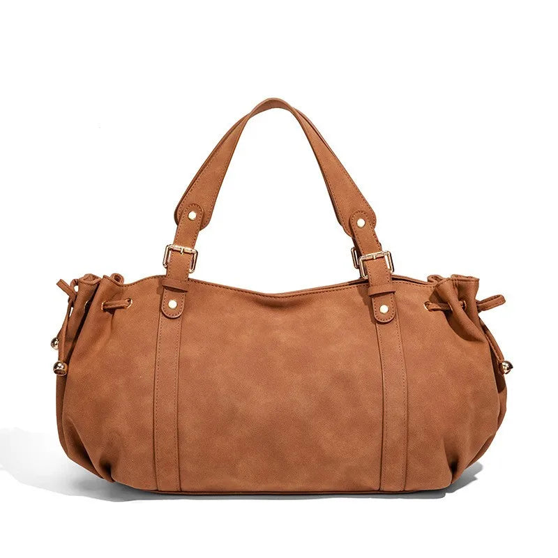 Gathered Buckle Shoulder Bag
