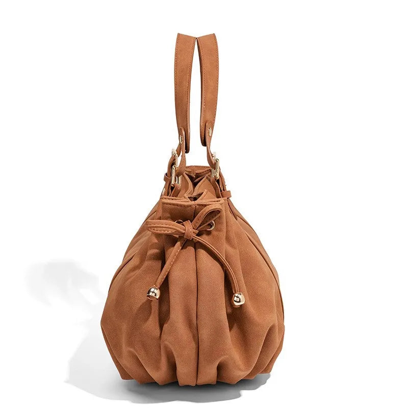 Gathered Buckle Shoulder Bag