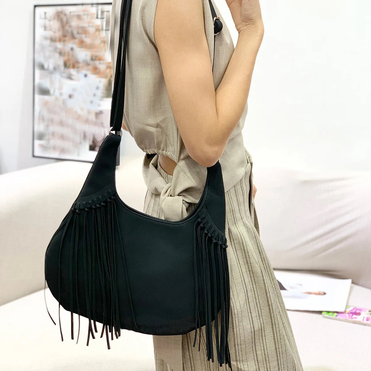 Fringed Shoulder Bag