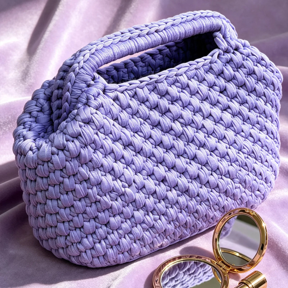 Chunky-Woven Top-Handle Bag