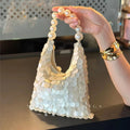 Disc Beaded Handle Handbag