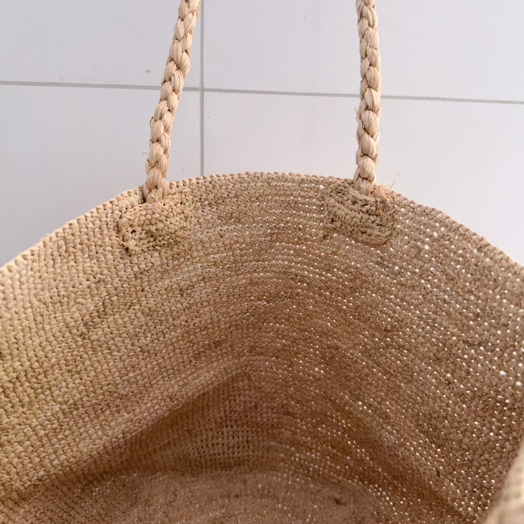 Heart-Pattern Woven Tote Bag