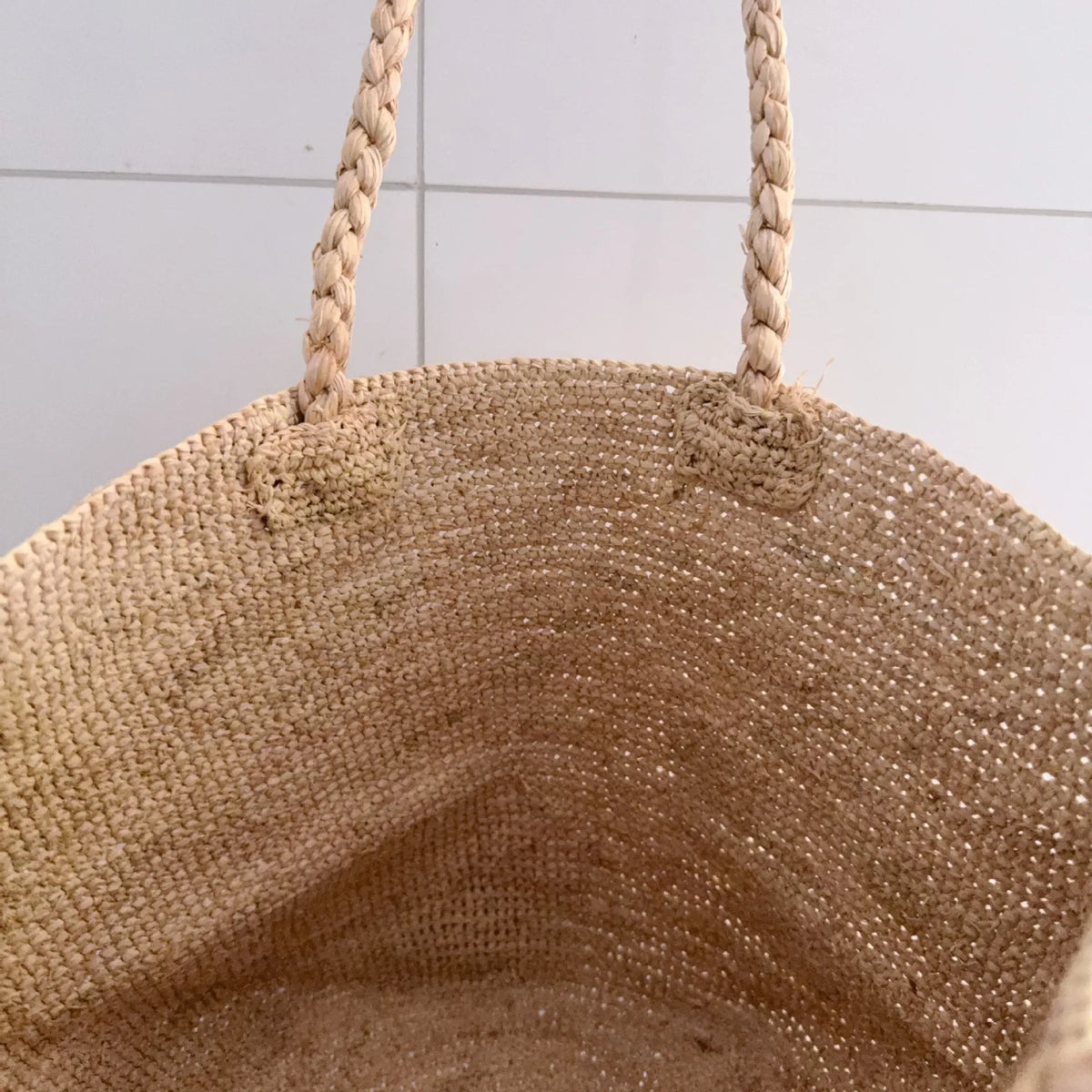 Heart-Pattern Woven Tote Bag